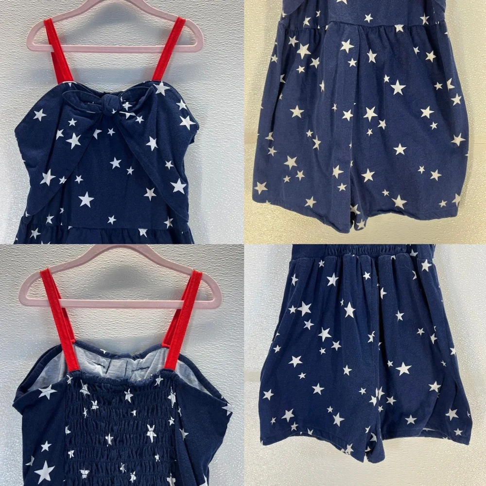 ⭐ Carter’s‎ Girls Romper | Size 10/10A | Navy Stars Red Straps